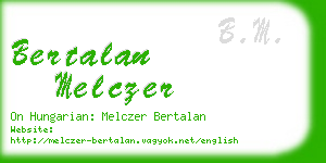 bertalan melczer business card